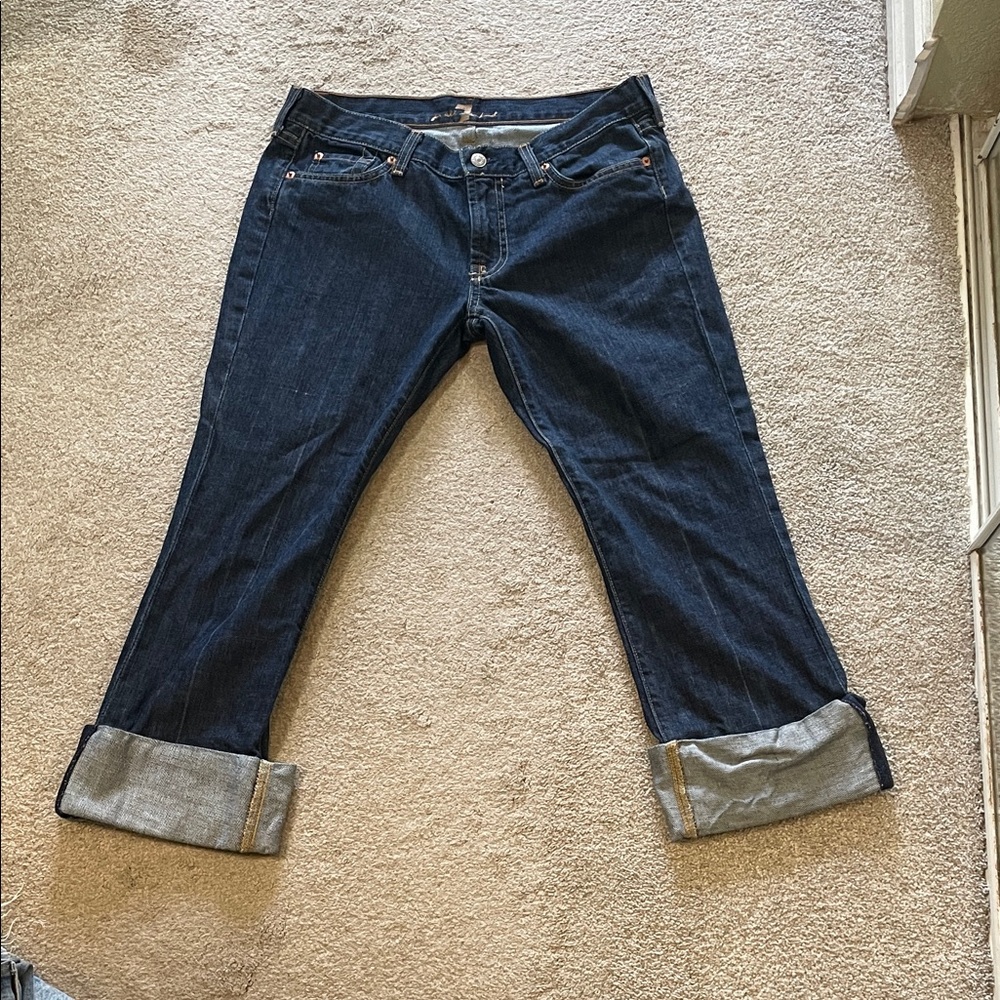 7 For All Mankind Dark Indigo Ankle Jeans
